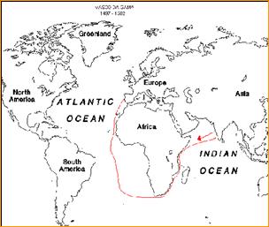 Map of Vasco da Gama's Voyage